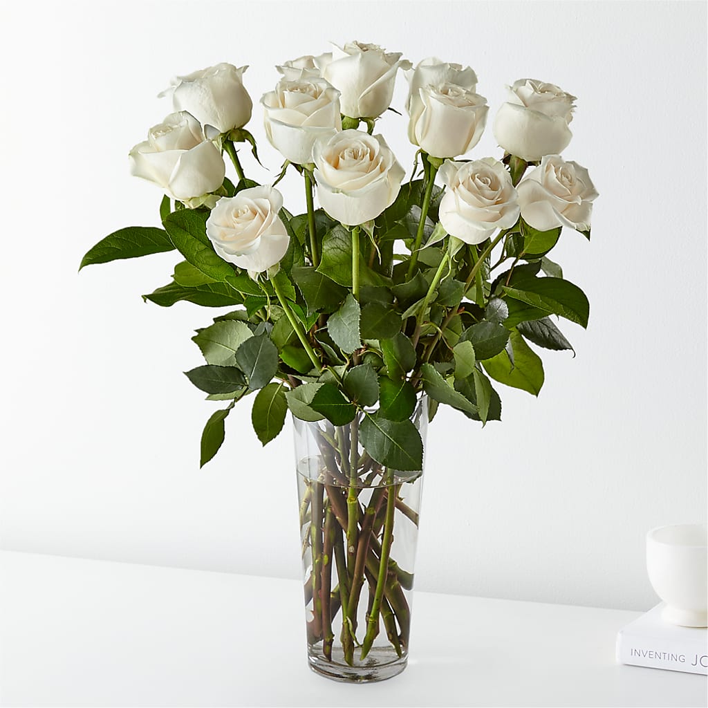 Long Stem White Rose Bouquet – Visalia Flower Shop, Visalia CA