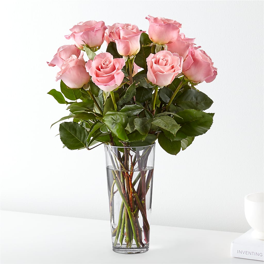 Long Stem Pink Rose Bouquet – Visalia Flower Shop, Visalia CA