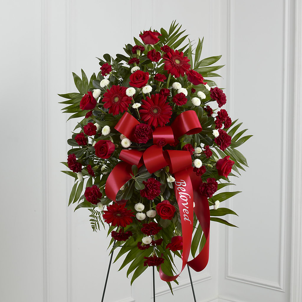 Treasured Memories Standing Spray – Visalia Flower Shop, Visalia CA