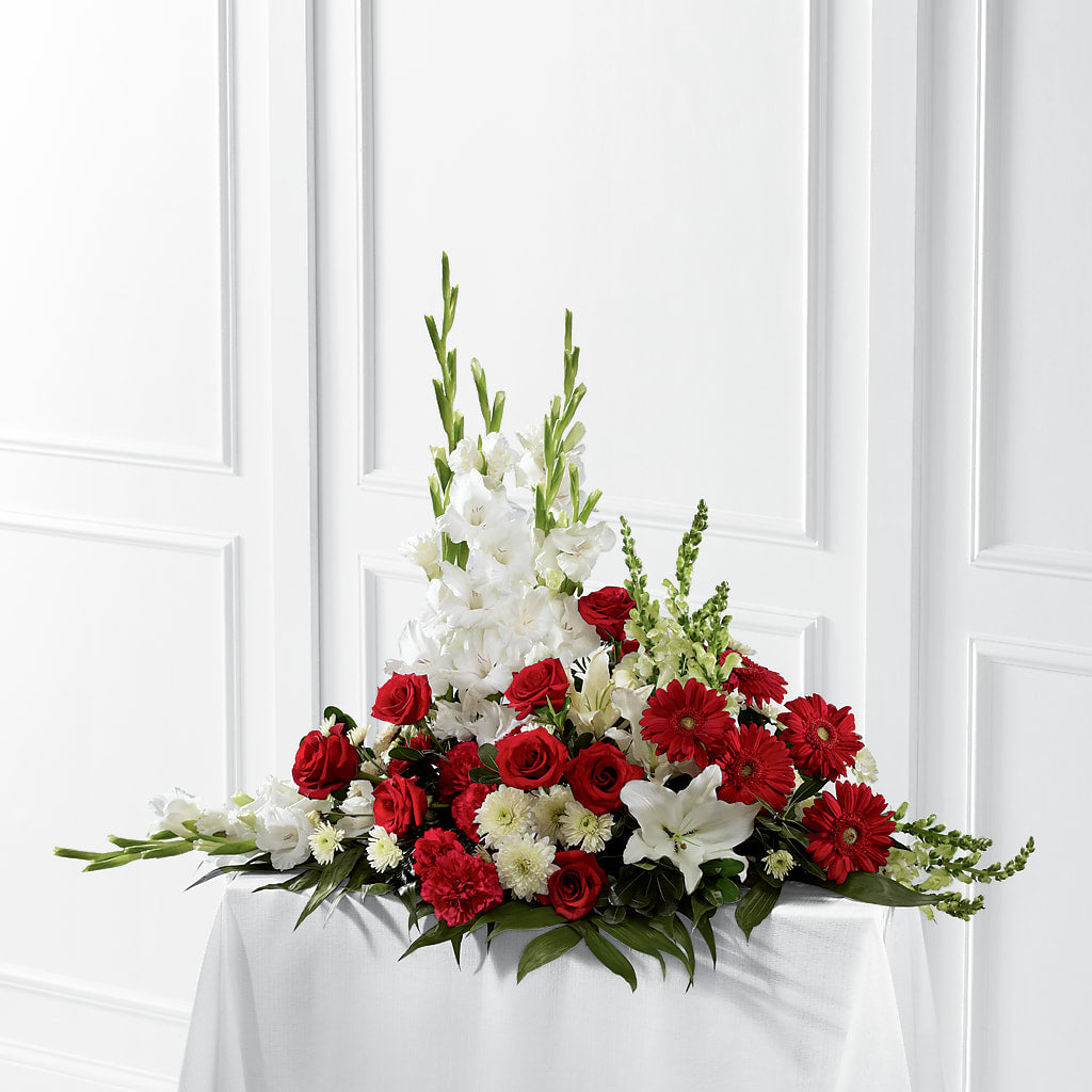 Crimson & White Arrangement – Visalia Flower Shop, Visalia CA