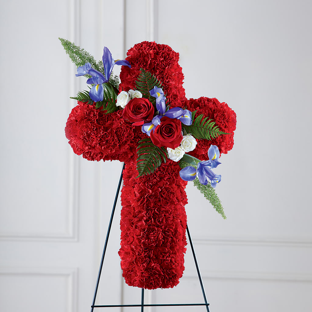 Faithful Hero Floral Cross – Visalia Flower Shop, Visalia CA