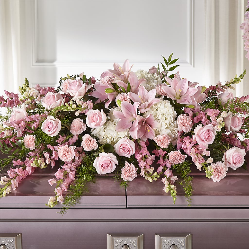 Life & Remembrance Casket Spray – Visalia Flower Shop, Visalia CA