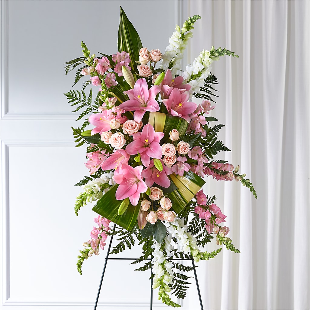 Elegant Embrace Standing Spray – Visalia Flower Shop, Visalia CA