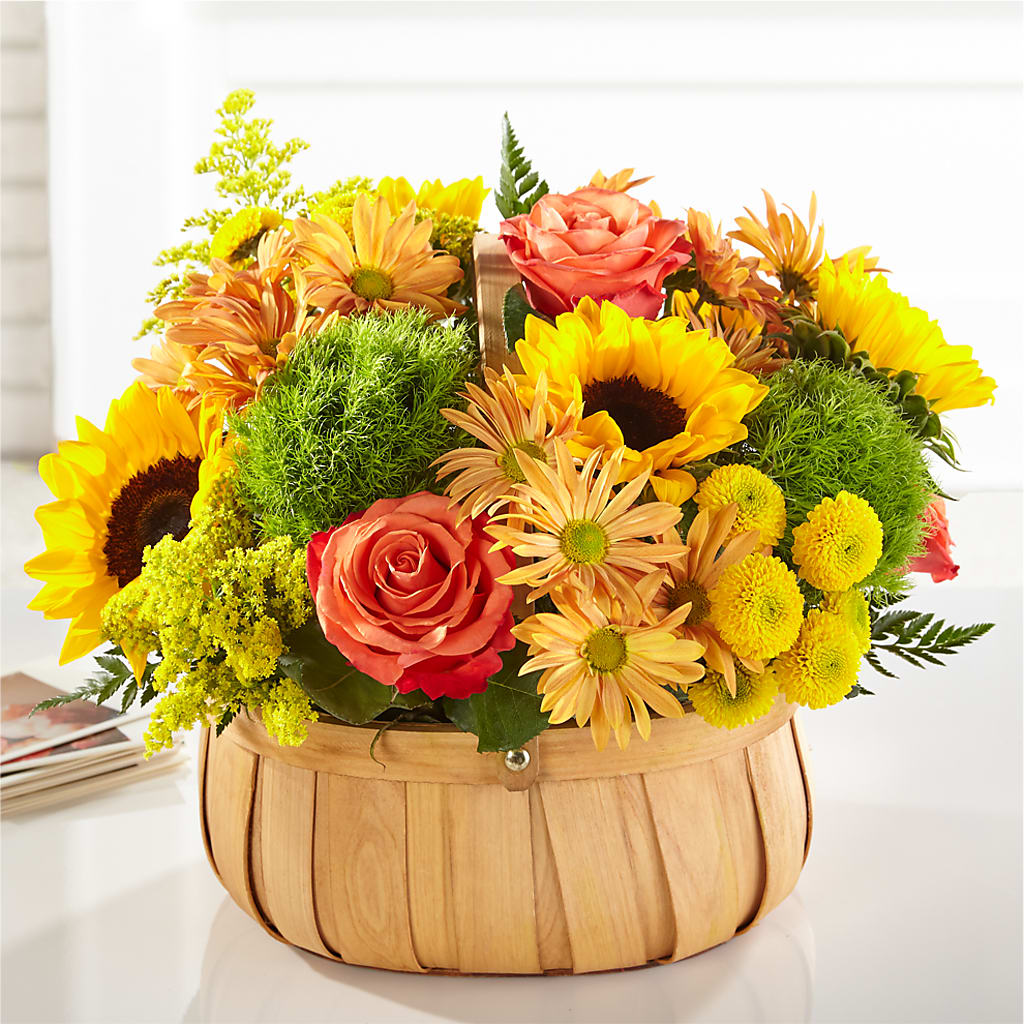 Harvest Sunflower Basket – Visalia Flower Shop, Visalia CA