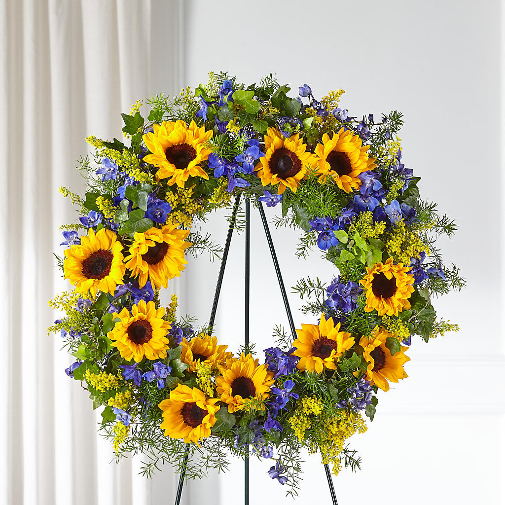 Bright Rays Wreath – Visalia Flower Shop, Visalia CA