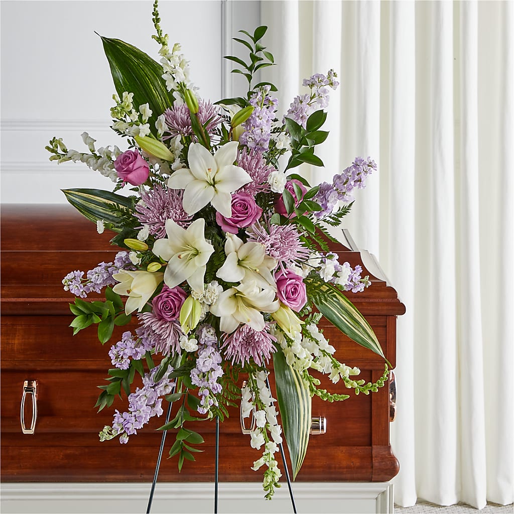 Grateful Hearts Standing Spray – Visalia Flower Shop, Visalia CA