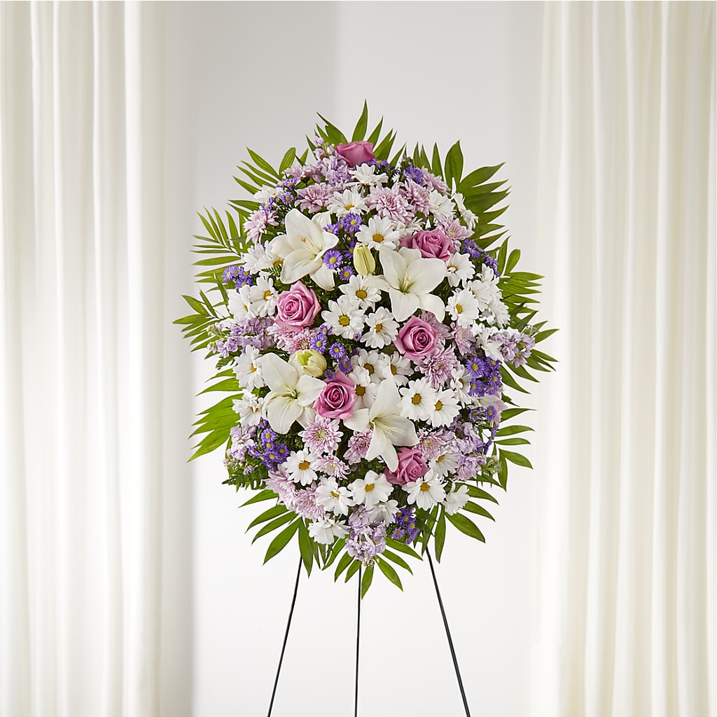 Surrounded by Love Standing Spray – Visalia Flower Shop, Visalia CA