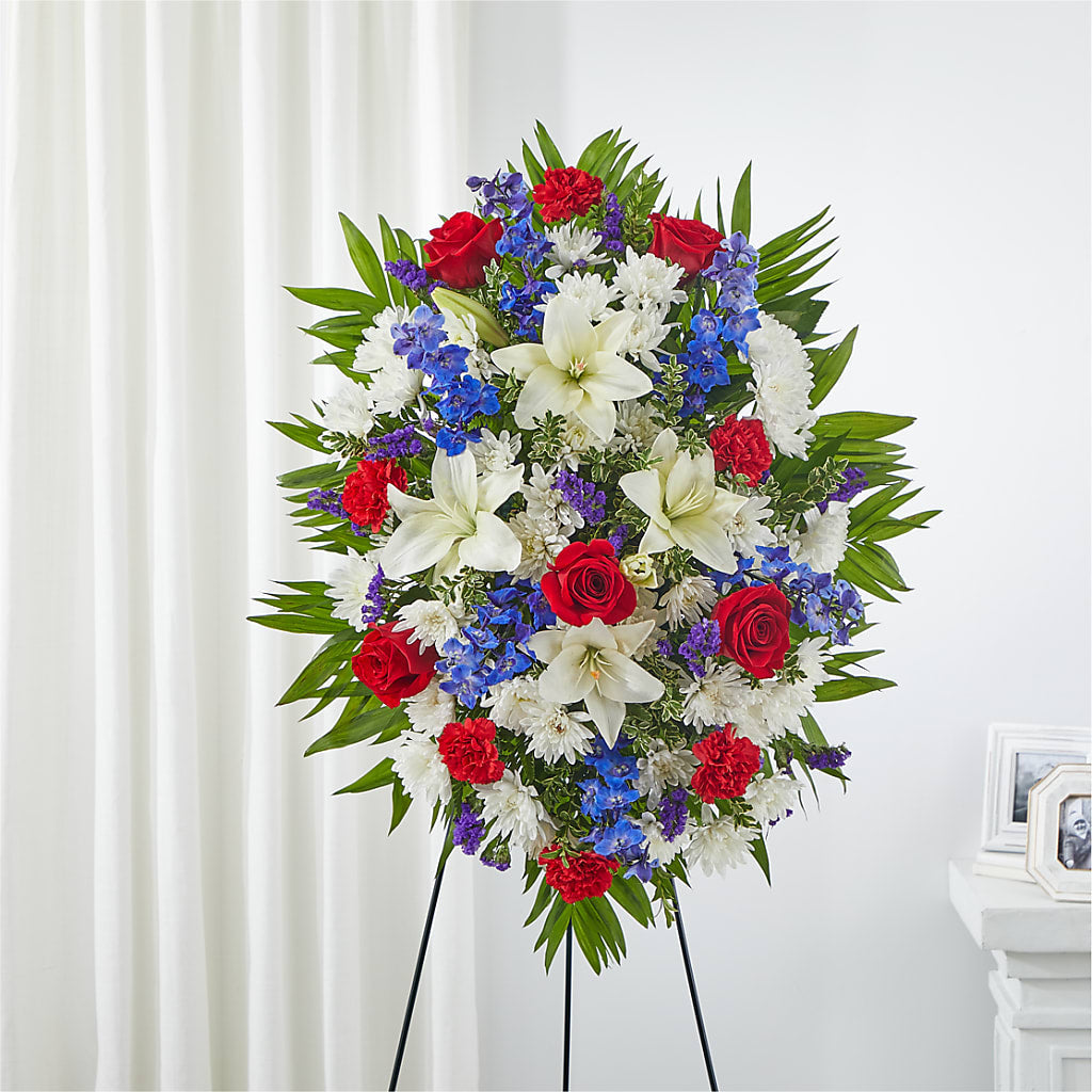 Cherished Service Standing Spray – Visalia Flower Shop, Visalia CA