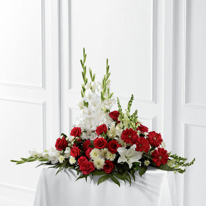 Crimson & White Arrangement –  Visalia Flower Shop, Visalia CA