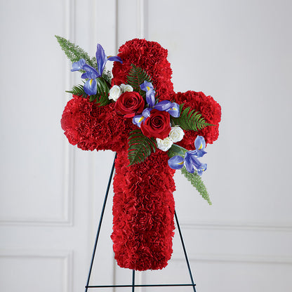 Faithful Hero Floral Cross –  Visalia Flower Shop, Visalia CA