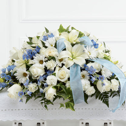 Tender Treasure Casket Spray –  Visalia Flower Shop, Visalia CA