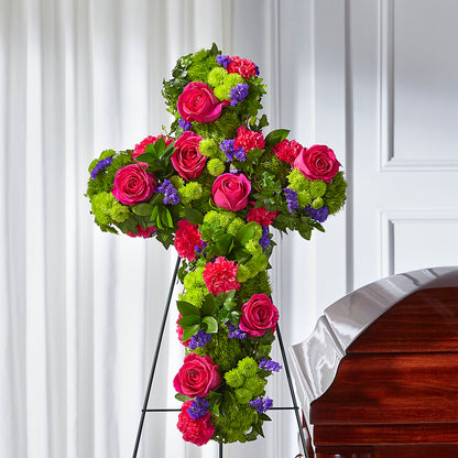 Tribute Rose Floral Cross –  Visalia Flower Shop, Visalia CA