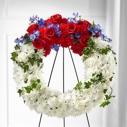 Patriotic Passion Wreath –  Visalia Flower Shop, Visalia CA