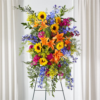Sunlit Memories Standing Spray (Standard) –  Visalia Flower Shop, Visalia CA