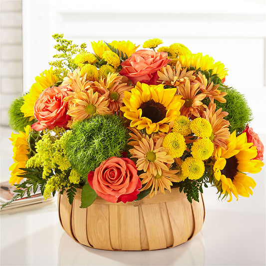 Harvest Sunflower Basket –  Visalia Flower Shop, Visalia CA