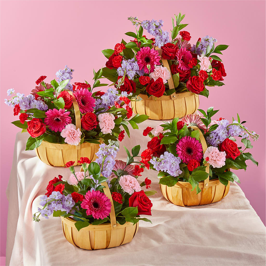 Pink Picnic Basket –  Visalia Flower Shop, Visalia CA