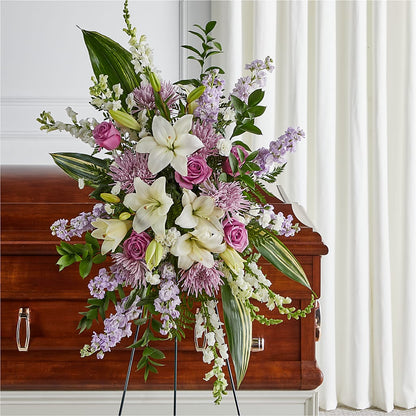 Grateful Hearts Standing Spray –  Visalia Flower Shop, Visalia CA