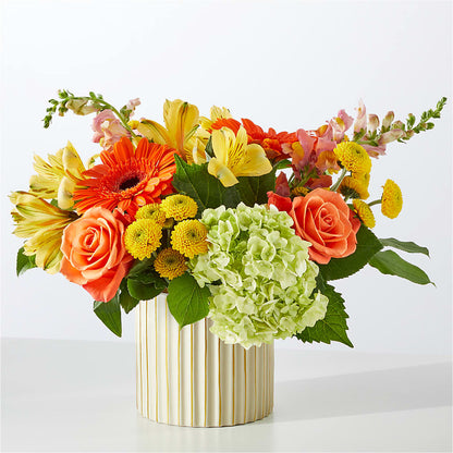 Autumn Sunshine Bouquet with Ivory Vase –  Visalia Flower Shop, Visalia CA