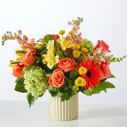 Autumn Sunshine Bouquet with Ivory Vase –  Visalia Flower Shop, Visalia CA