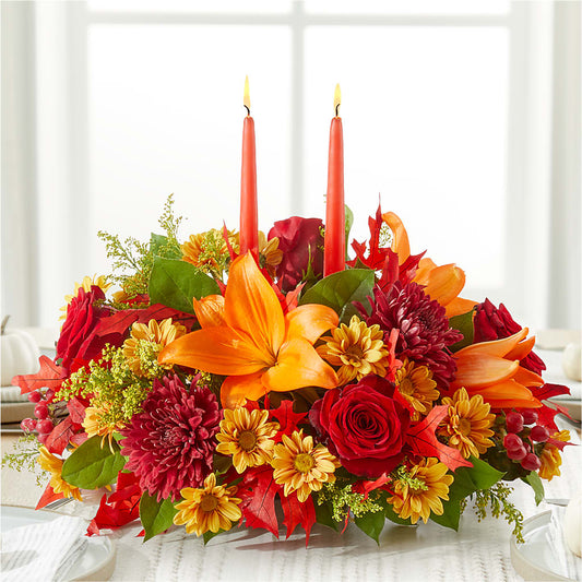 Autumn's Embrace Centerpiece –  Visalia Flower Shop, Visalia CA