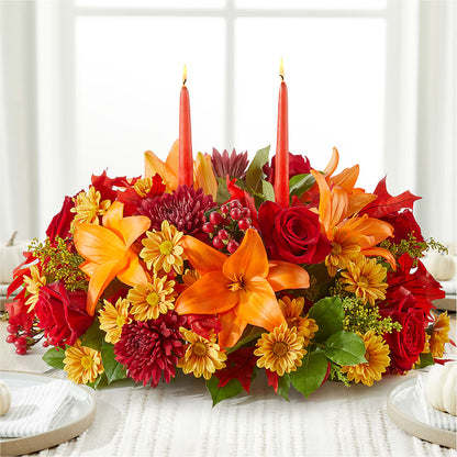 Autumn's Embrace Centerpiece –  Visalia Flower Shop, Visalia CA