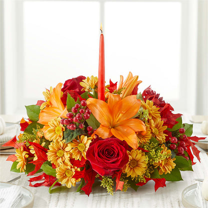 Autumn's Embrace Centerpiece –  Visalia Flower Shop, Visalia CA