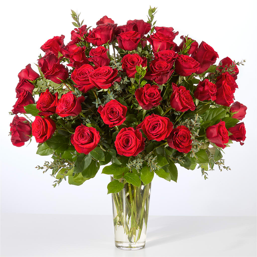 Forever Yours Fifty Stem Red Rose Bouquet –  Visalia Flower Shop, Visalia CA